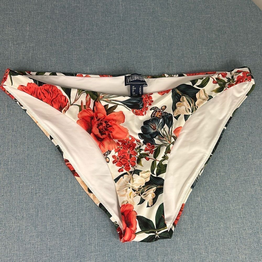 VILEBREQUIN Floral Print Medium Coverage Bikini Bottom Size 6